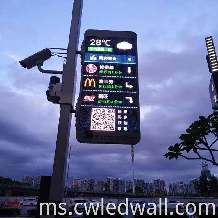 Outdoor Led Wall Billboards P4 Pole Display Panel